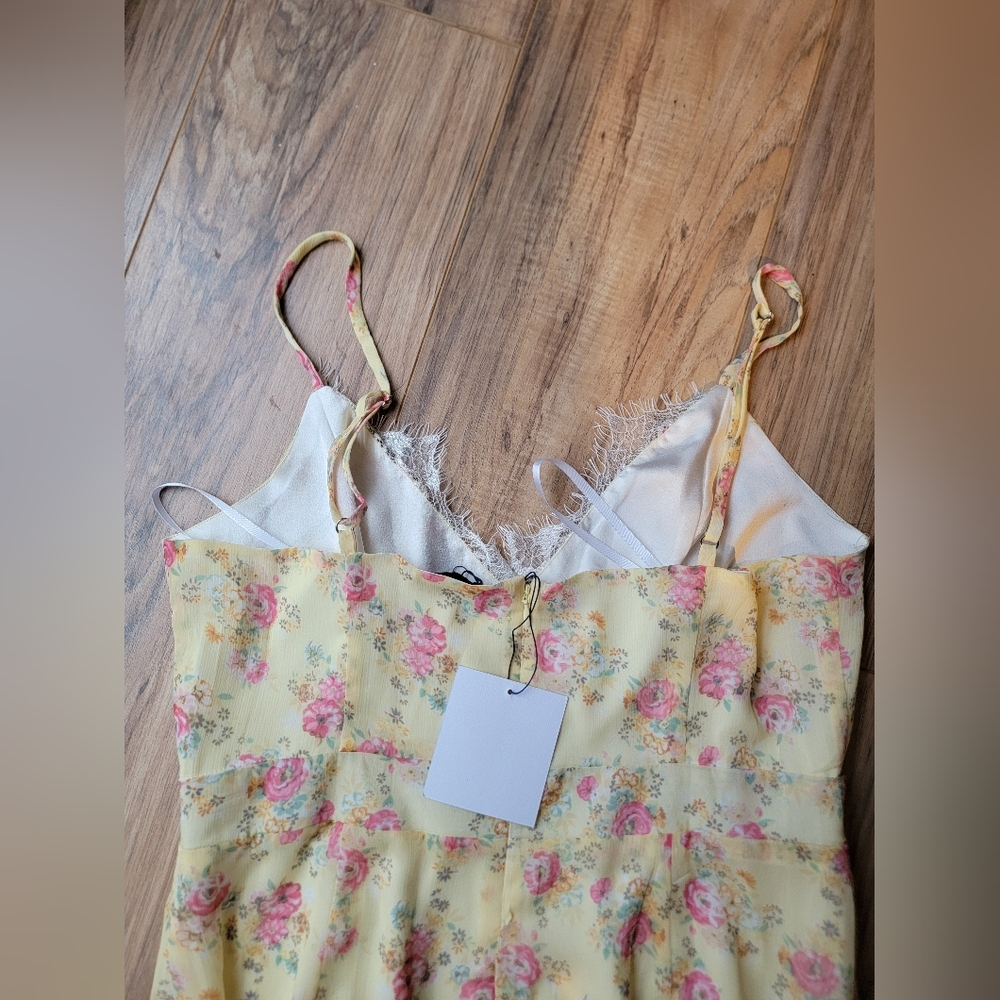 Majorelle Revolve Floral Yellow Maxi Dress Sold Out NWT sz L - Picture 3 of 4